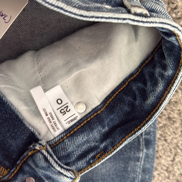 Loft Blue Skinny ankle Jeans with curvy High-Rise Waist and Frayed Hem - Picture 4 of 7